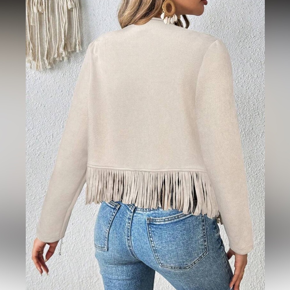 Fringed Cream Jacket - Picture 2 of 6